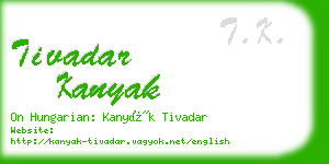 tivadar kanyak business card